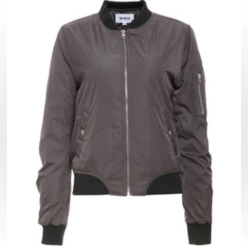 BB Dakota Satin Zip Front Bomber Jacket